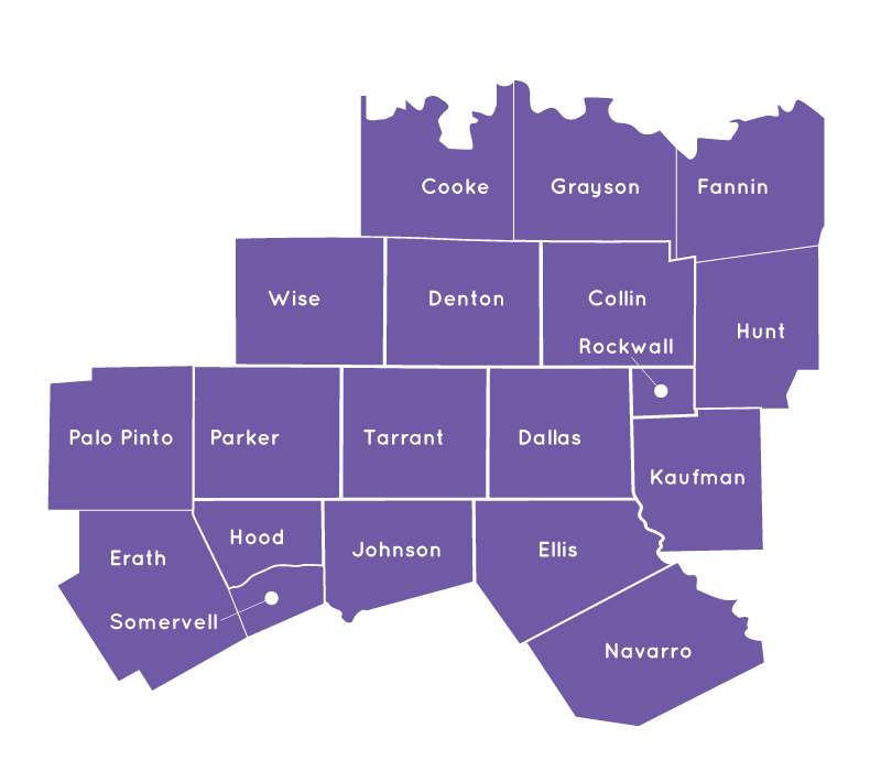 19 Dallas/Fort Worth Counties Served